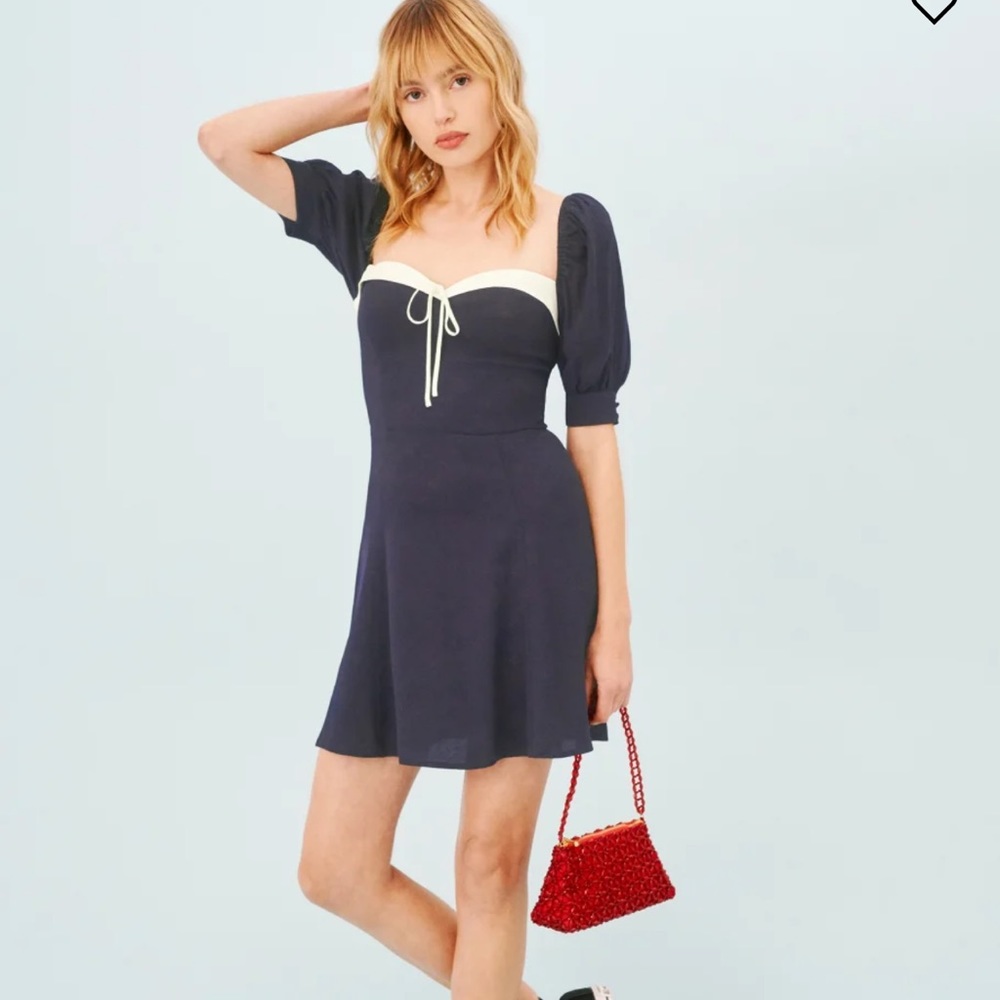 Reformation Lillet Dress in Navy *NEW* - Picture 1 of 7